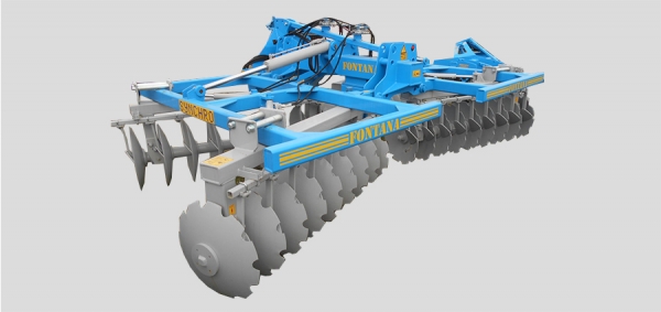 Fontana S.r.l. -  Erpici serie ED H a dischi portati a 4 sezioni per la lavorazione del terreno